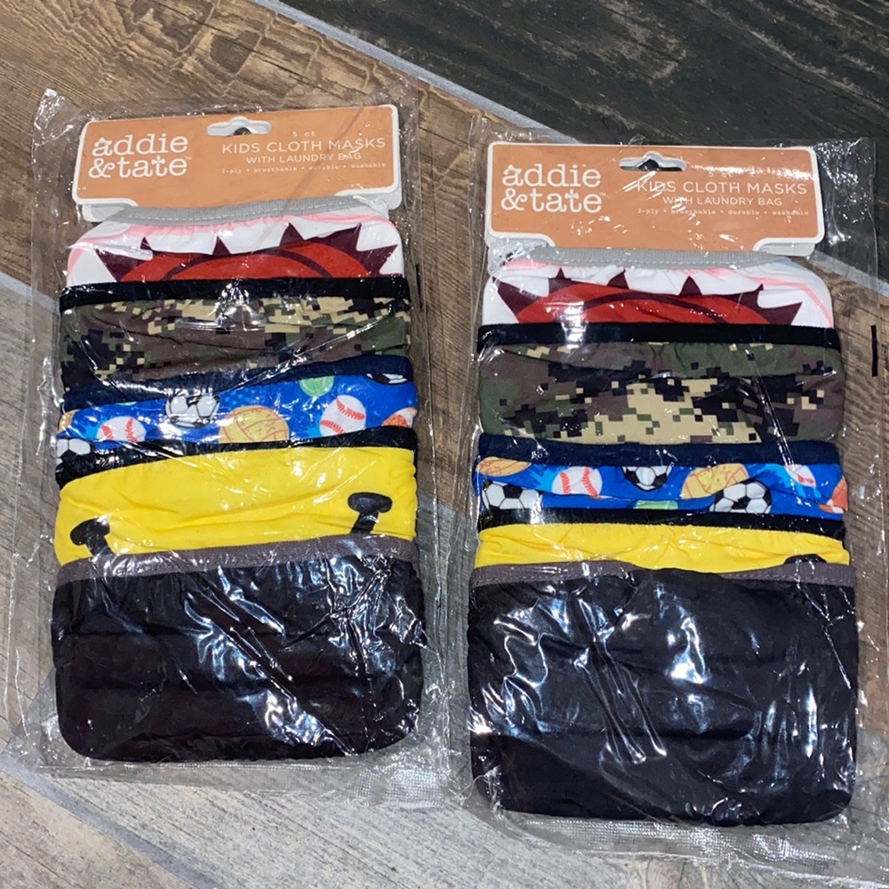New 1 pack Addie & Tate kids boy's cloth reusable‎ face masks - Picture 2 of 3